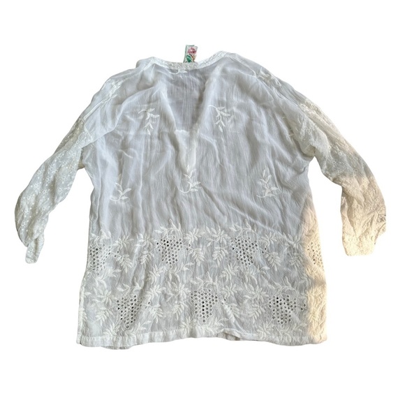 Johnny Was Ellie Cupro white tunic top size PL - Picture 5 of 8